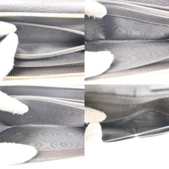 GUCCI Logo Interlocking G Zipper Around Long Wallet Leather Brown GHW 62MA318 - Picture 14 of 15